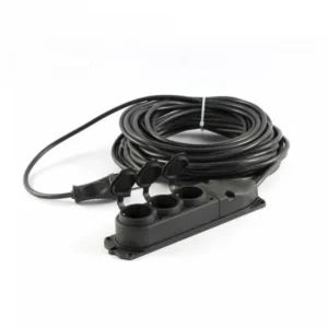 KABEL PRODUŽNI GUMIRANI 3 UTIČNICE 5M CRNI